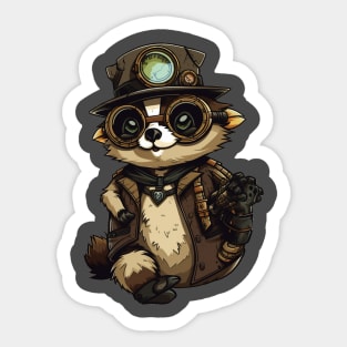 Steampunk Raccoon Sticker